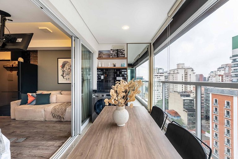 VS1602 - Moderno apto com garagem na Rua Augusta