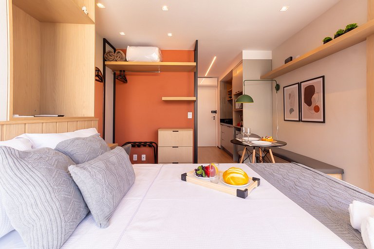 PES504 - Studio c/ Piscina e Academia em Pinheiros