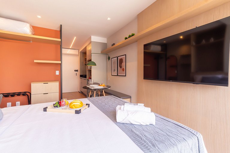 PES504 - Studio c/ Piscina e Academia em Pinheiros