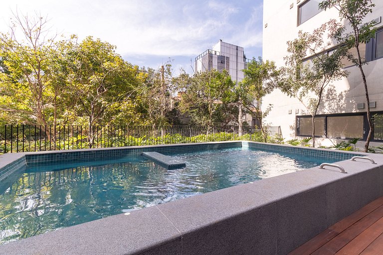 PES504 - Studio c/ Piscina e Academia em Pinheiros